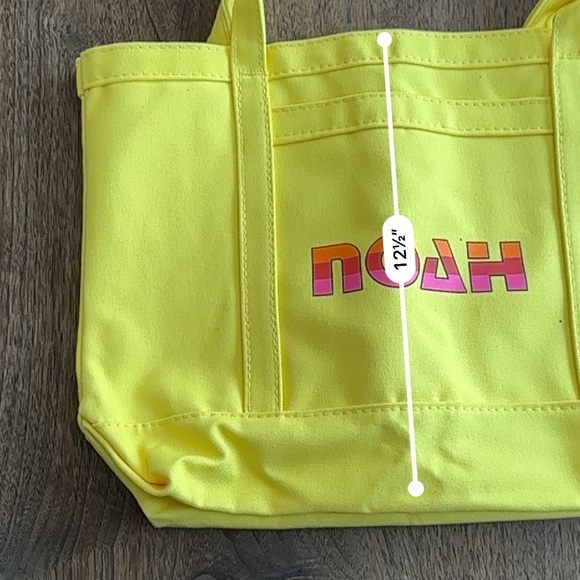 NOAH Retro Surfing Neon Yellow CanvasTote Bag EUC - Picture 6 of 6
